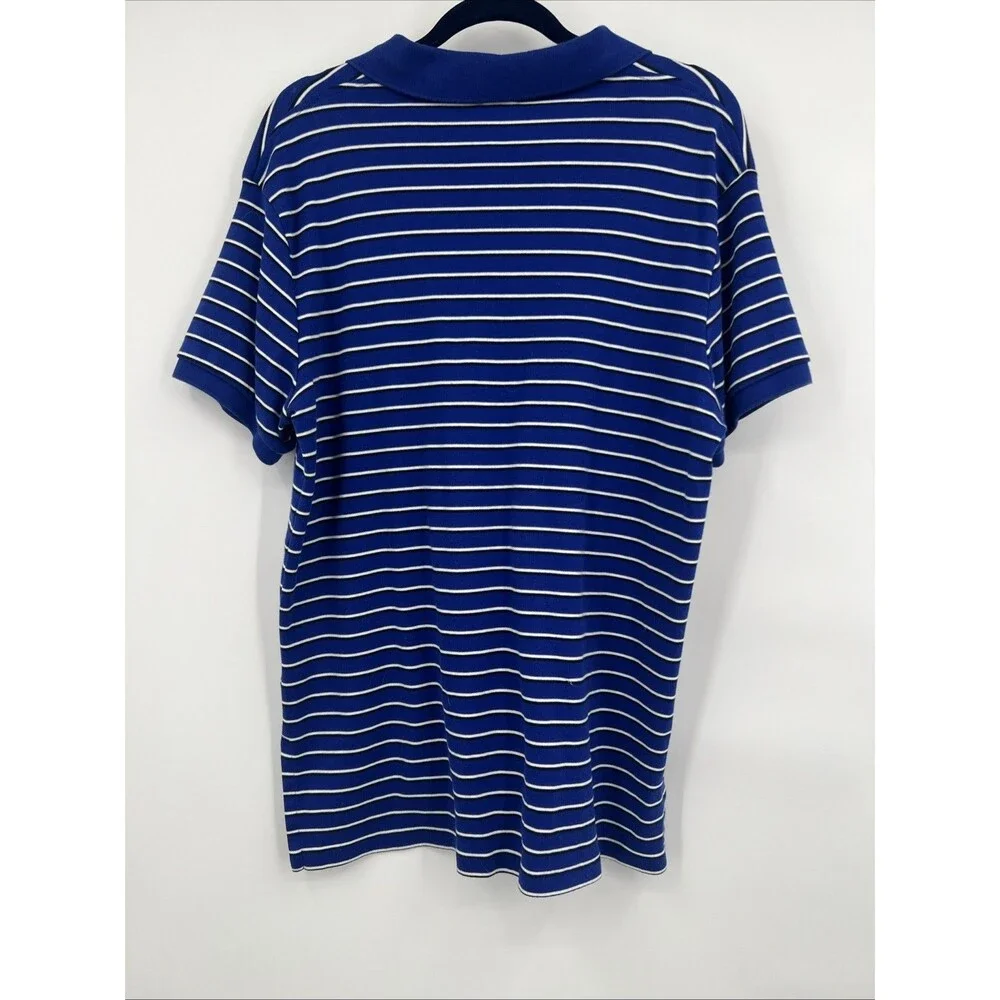 Polo Ralph Lauren Custom Fit Shirt Mens Sz L Blue Striped Short Sleeve Pony